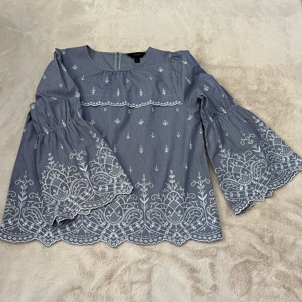 J.Crew Embroidered Top - Size Small